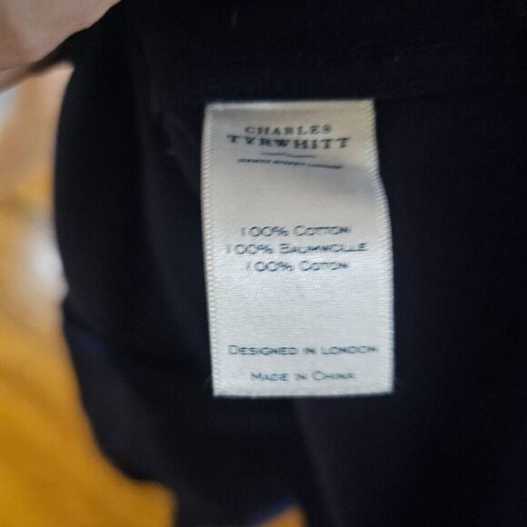 Charles Tyrwhitt Men's Slim Fit Button Shirt 16 41 Navy - Picture 5 of 6